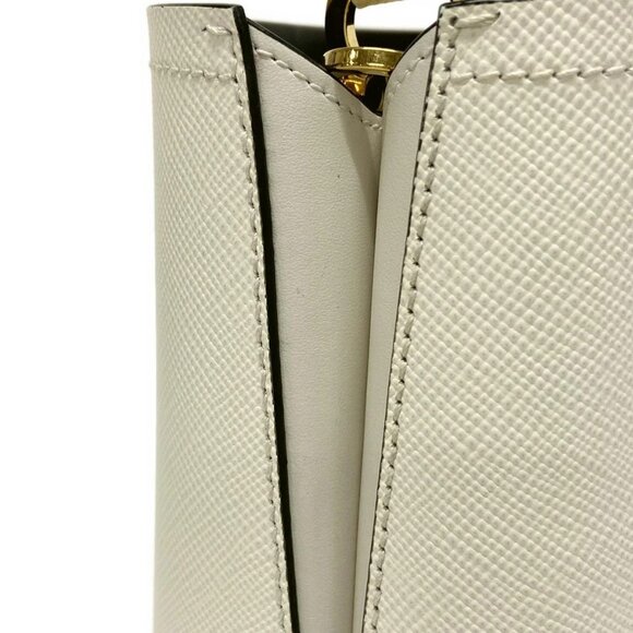 Auth PRADA Pannier Small 1BA217 White Saffiano Leather - Handbag - Picture 14 of 16